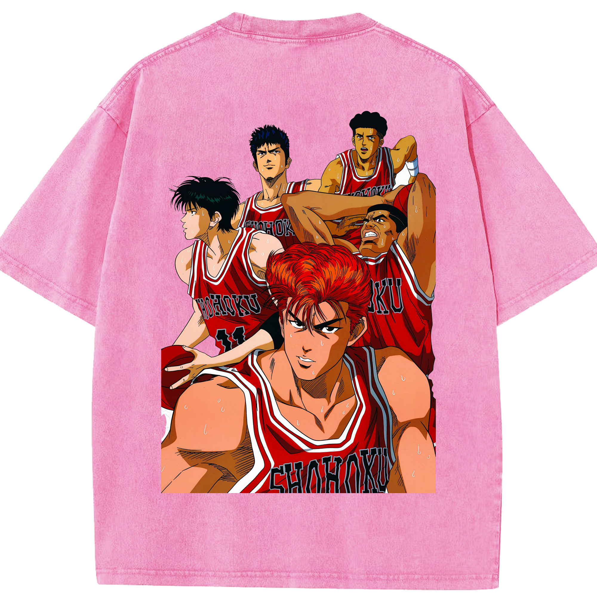 （画像用） SLAM DUNK／スラムダンク 綿100% ヴィンテージ風 半袖Tシャツ（背面プリント）